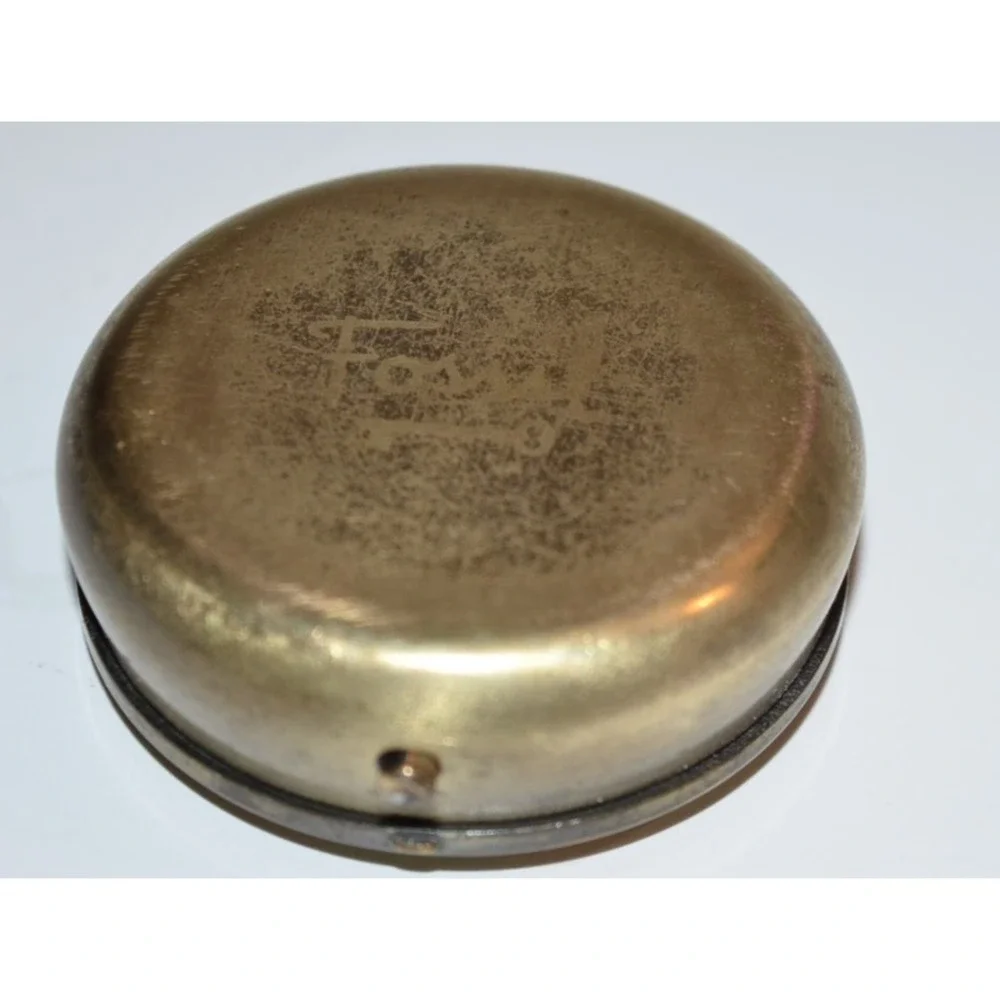 Fossil Decorative Pill Box Trinket‎ Case Metal Leather top floral Estate find